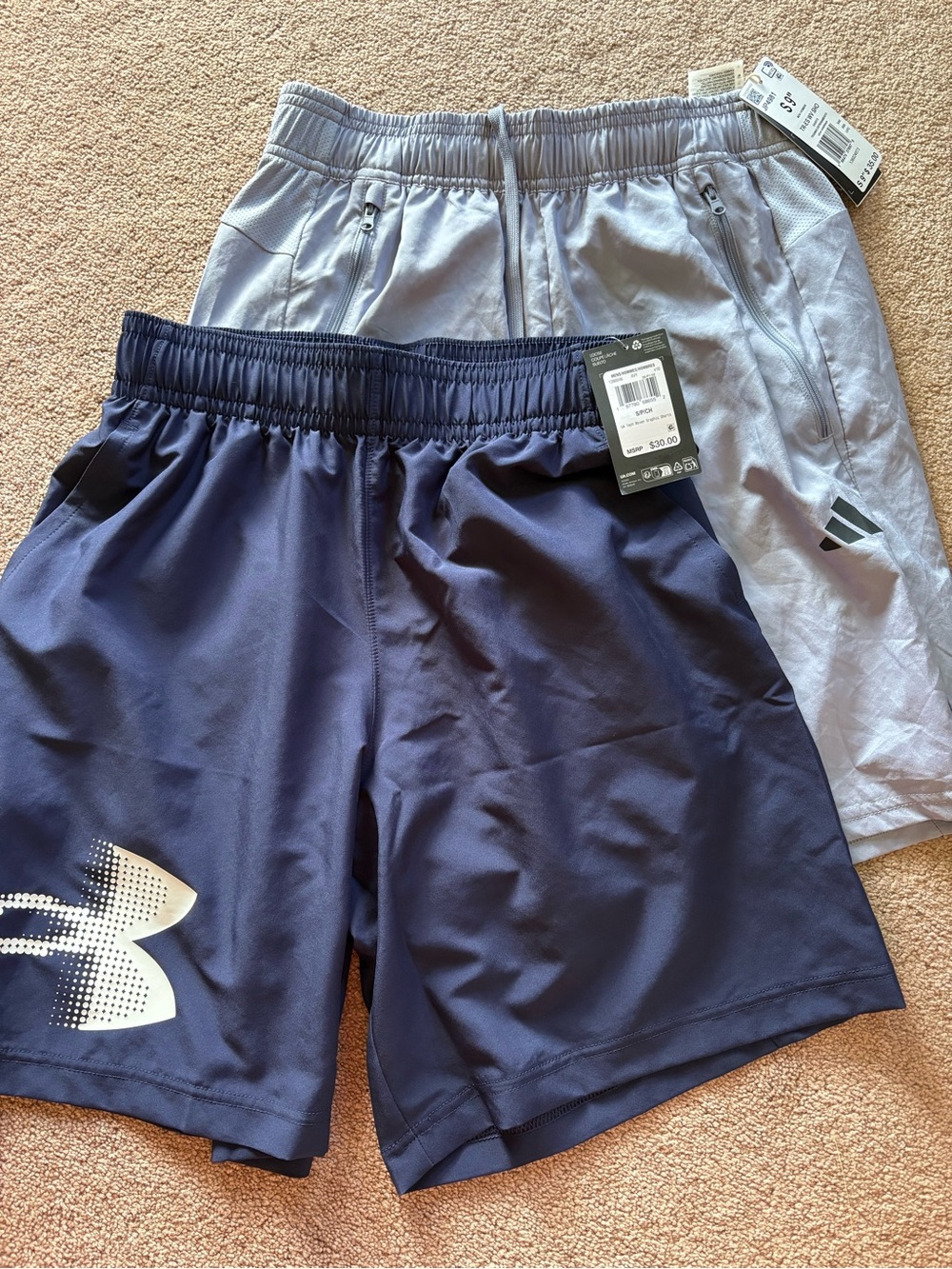 Under Armour Adidas Men’s set of 2 athletic sports shorts small new